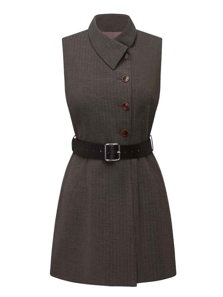 1940er Revers Gürtel Jacke Mit Abnehmbarer Umhang