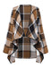 Khaki 1950er Plaid Langarm Irregulär Jacke