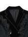 Schwarz 1950er Bestickt Blumen Victorian Stil Jacke