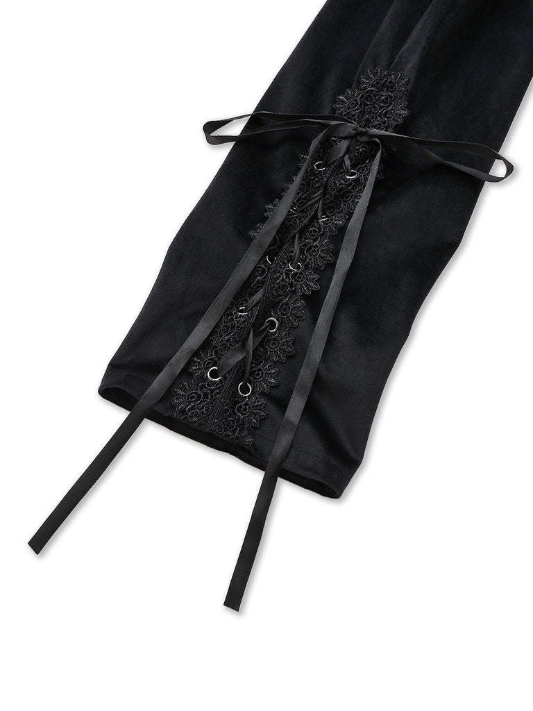 Schwarz 1950er Bestickt Blumen Victorian Stil Jacke