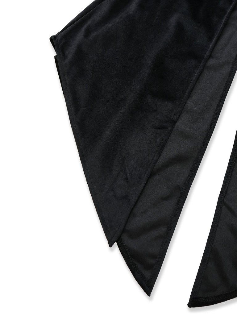 Schwarz 1950er Bestickt Blumen Victorian Stil Jacke