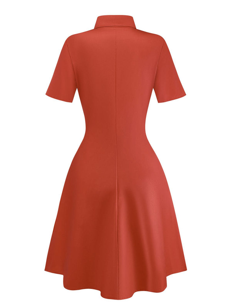 Rot 1950er Gitarre & Hinweise Revers Kleid