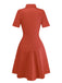 Rot 1950er Gitarre & Hinweise Revers Kleid