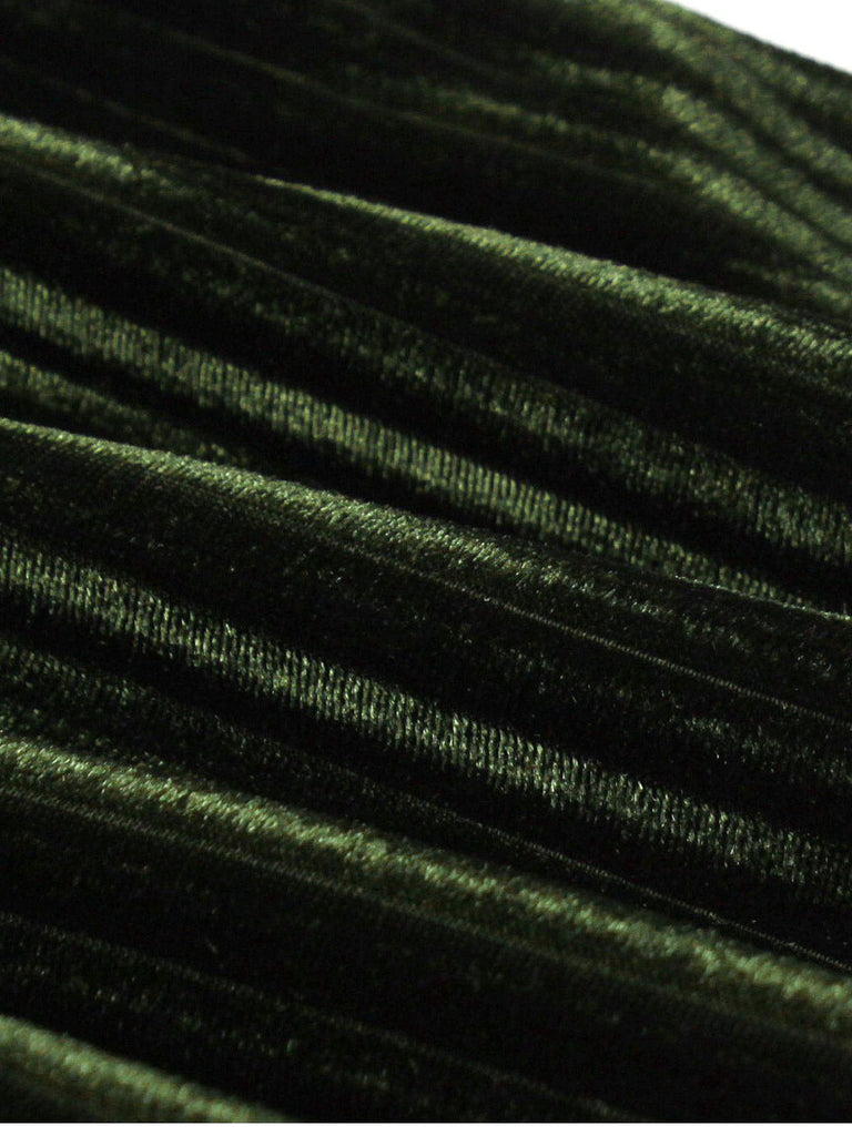 Grün 1950er Weihnachten Cord Langarm Kleid