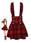 Rot 1970er Plaids Tasten Suspender Rock