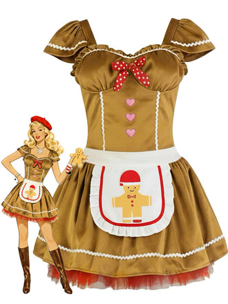 Khaki 1970er Lebkuchen Samt Kleid & Mini Rock