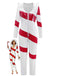 1970er Weihnachten Zuckerstange Hooded Jumpsuit