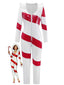 1970er Weihnachten Zuckerstange Hooded Jumpsuit