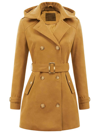 1970er Doppelreihig Kunstwolle Hood Mantel