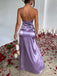 1960er Eine Schulter Gerüscht Schlitz Satin Kleid