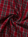 Rot 1950er Plaid Gerüschtes Herzförmiger Hals Bogen Kleid