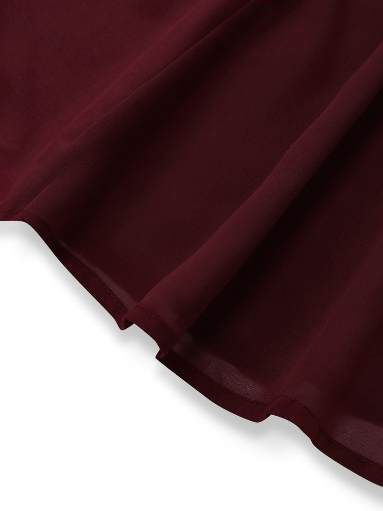 1930er Solide Chiffon Criss Kreuzen Trägerlos Cabrio Kleid