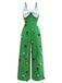 Grün 1930er Weihnachtsbaum Pompon Bogen Jumpsuit