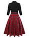1950er Weihnachten Plaid Gürtel Kleid Mit Schneeflocke Brosche