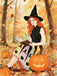Schwarz 1950er Bogen Halloween Hexe Trank Swing Kleid
