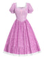 [Vorverkauf] Rosa Lila 1950er Farbblock Halloween Prinzessin Kleid