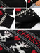 Schwarz 1930er Weihnachten Rentier Herzen Pullover