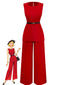 2PCS 1960er Ärmellos Weste & Gürtel Taille Hose