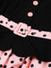 1950er Revers Polka Dot Patchwork Swing Gürtel Kleid