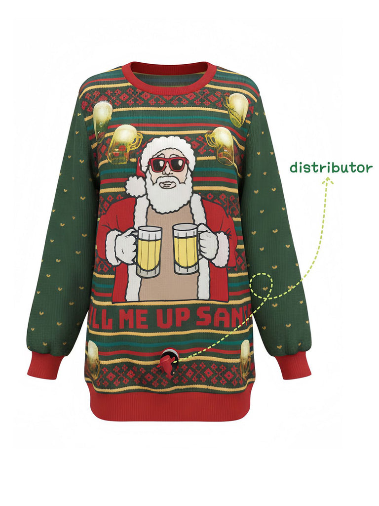 1950er Weihnachten Bier Santa Cheers Pullover