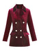 1980er Solide Samt Zweireihiger Revers Blazer