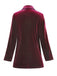 1980er Solide Samt Zweireihiger Revers Blazer