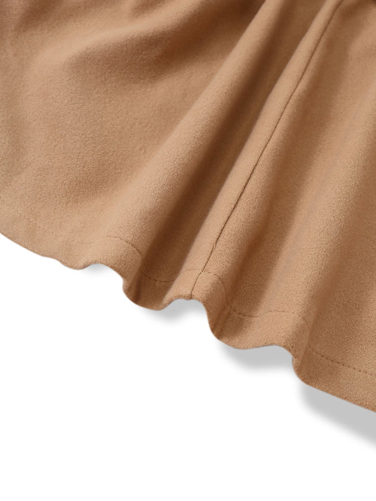 1970er Solide Rollkragen Gürtel Cape Jacke