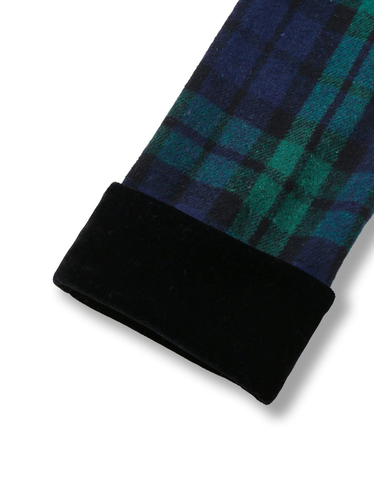 [Vorverkauf] Blau & Grün 1940er Plaid Kerbkragen Mantel