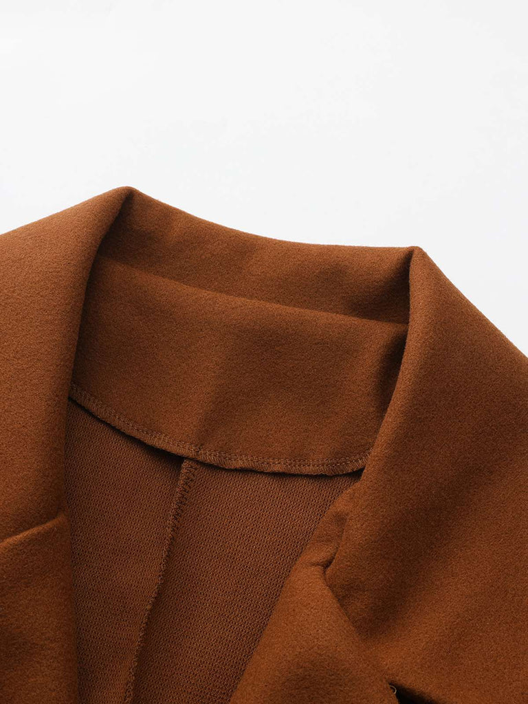 1940er Solide Kunstwolle Breite Revers Swing Mantel