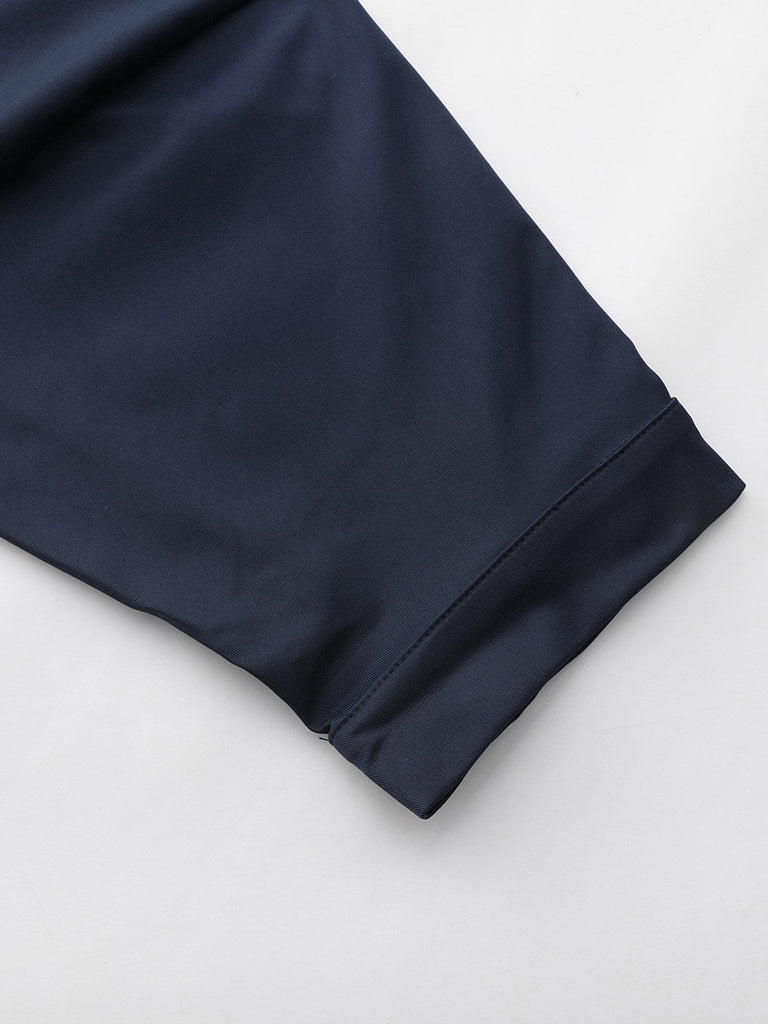 Blau 1940er Zweireihiger Rundhals Trench Mantel