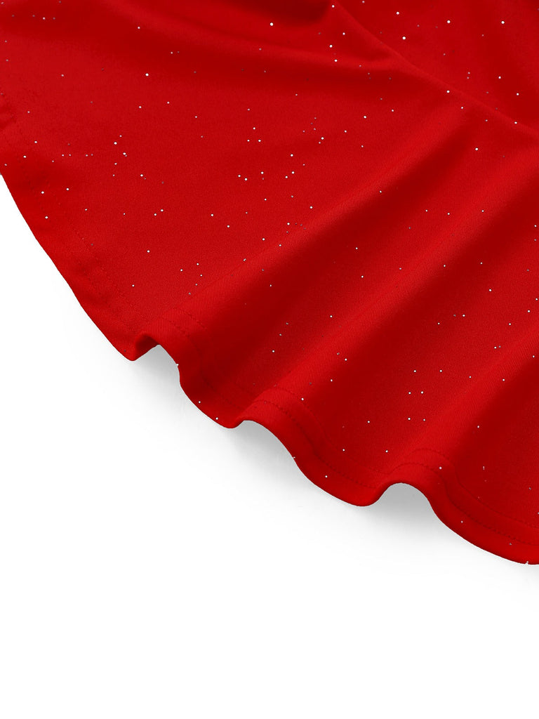 1930er Schulterfrei Schimmernd Meerjungfrauen Kleid