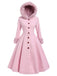 Braun 1950er Faux-Wolle Hooded Taste Mantel