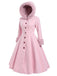 Braun 1950er Faux-Wolle Hooded Taste Mantel
