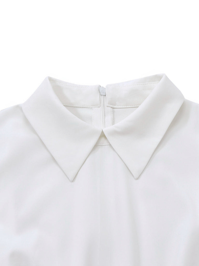 [Vorverkauf] 2PCS Blau 1950er Revers Weste & Kariert Kleid