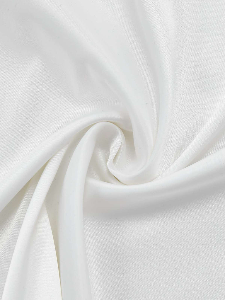 [Vorverkauf] Weiß 1930er Satin Gerüschtes Bootskragen Kleid