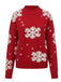 1940er Weihnachten Fleece-Schneeflocke Rollkragen Pullover