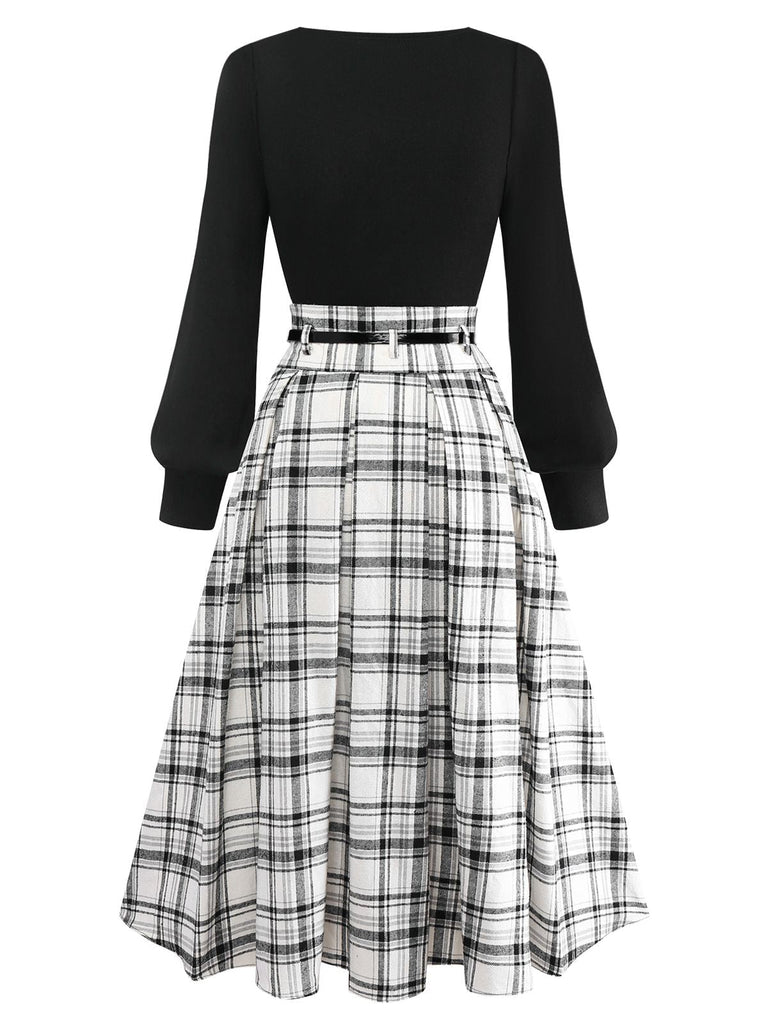 [Vorverkauf] 2PCS 1950er Stricken Top & Baumwolle Plissiertes Rock