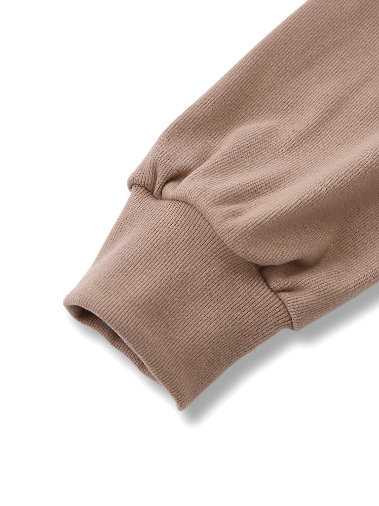 [Vorverkauf] Beige 1960er Ausschnitt Lang Ärmel Stricken Pullover