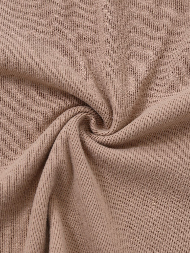 [Vorverkauf] Beige 1960er Ausschnitt Lang Ärmel Stricken Pullover