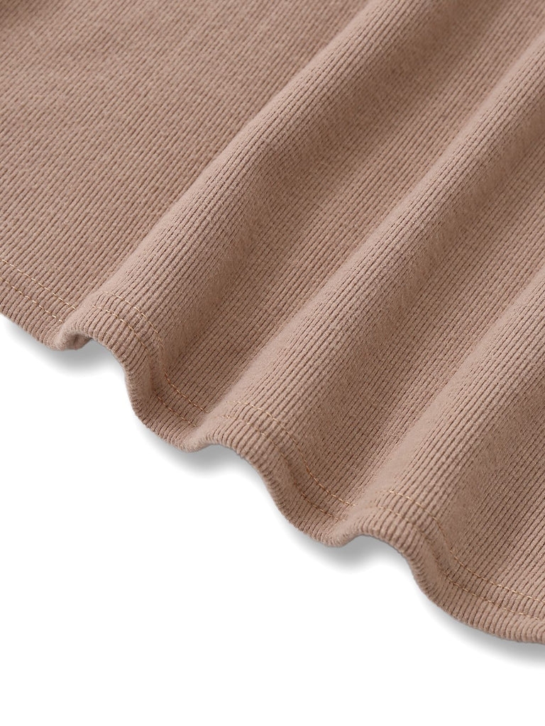 [Vorverkauf] Beige 1960er Ausschnitt Lang Ärmel Stricken Pullover