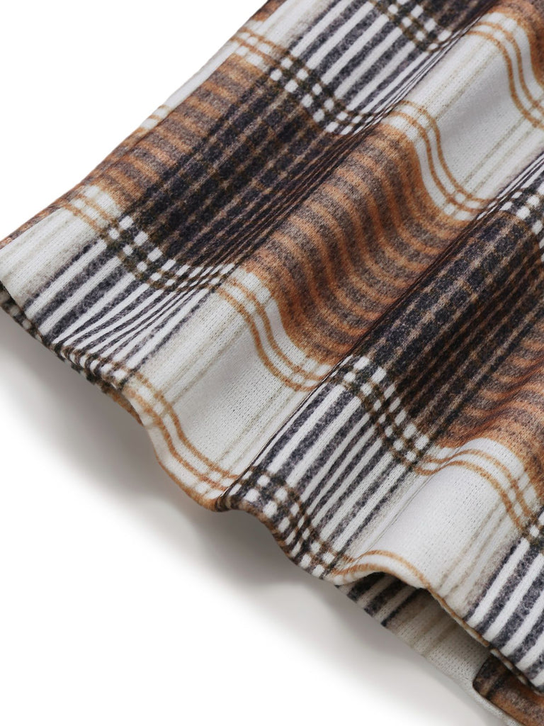 Khaki 1930er Vichy Karo Kunstwolle Mantel