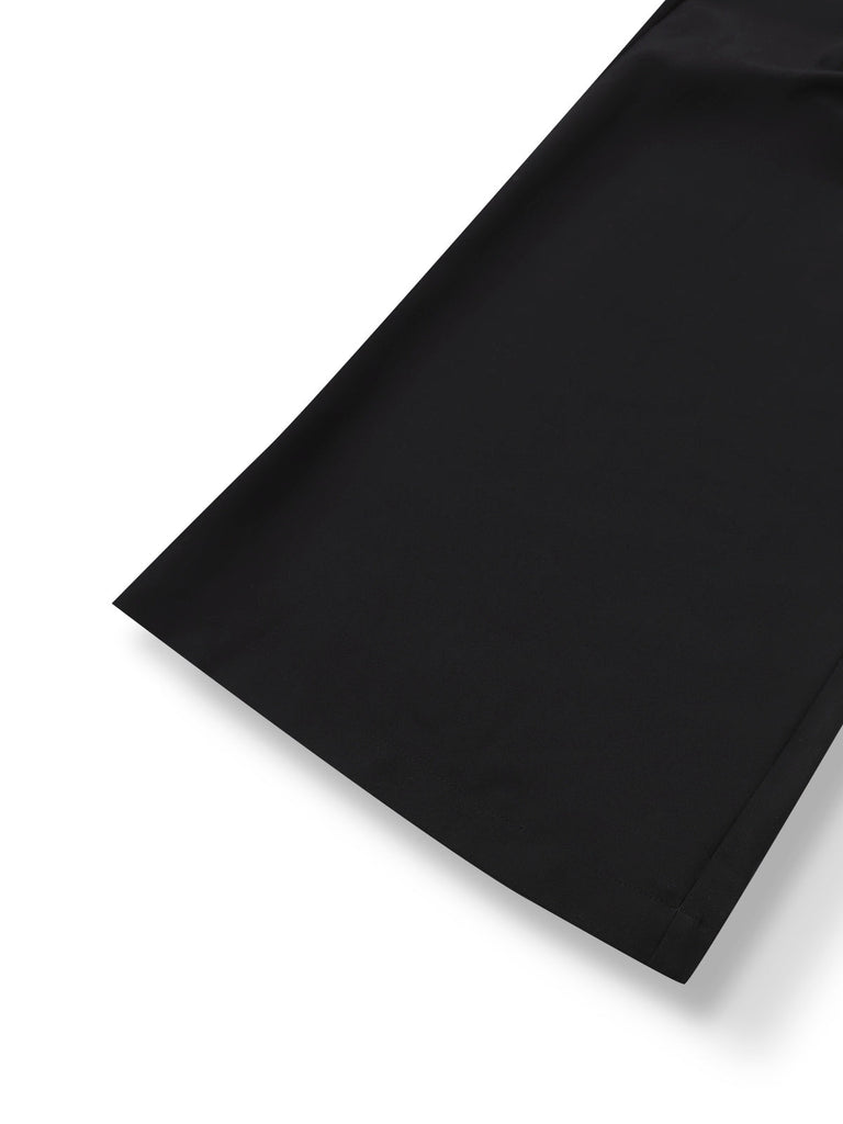 [Vorverkauf] Schwarz 1940er Solide Hoch Taille Schnürung Hose