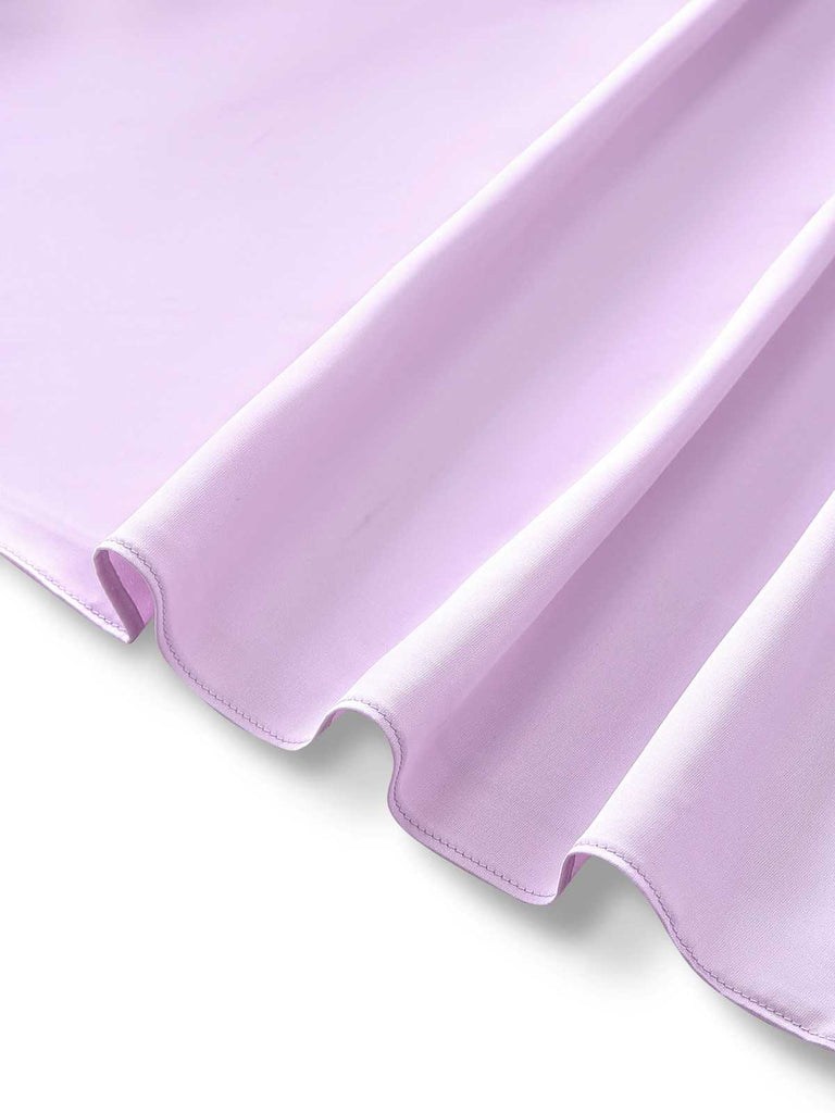 [Vorverkauf] Lila 1920er Blumen Besticktes Netz Satin Kleid