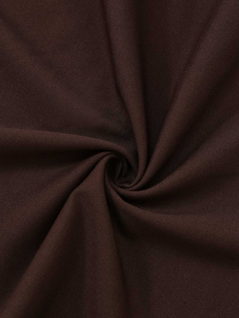 [Vorverkauf] Braun 1940er Kontrastiert Nadel Falte Revers Kleid