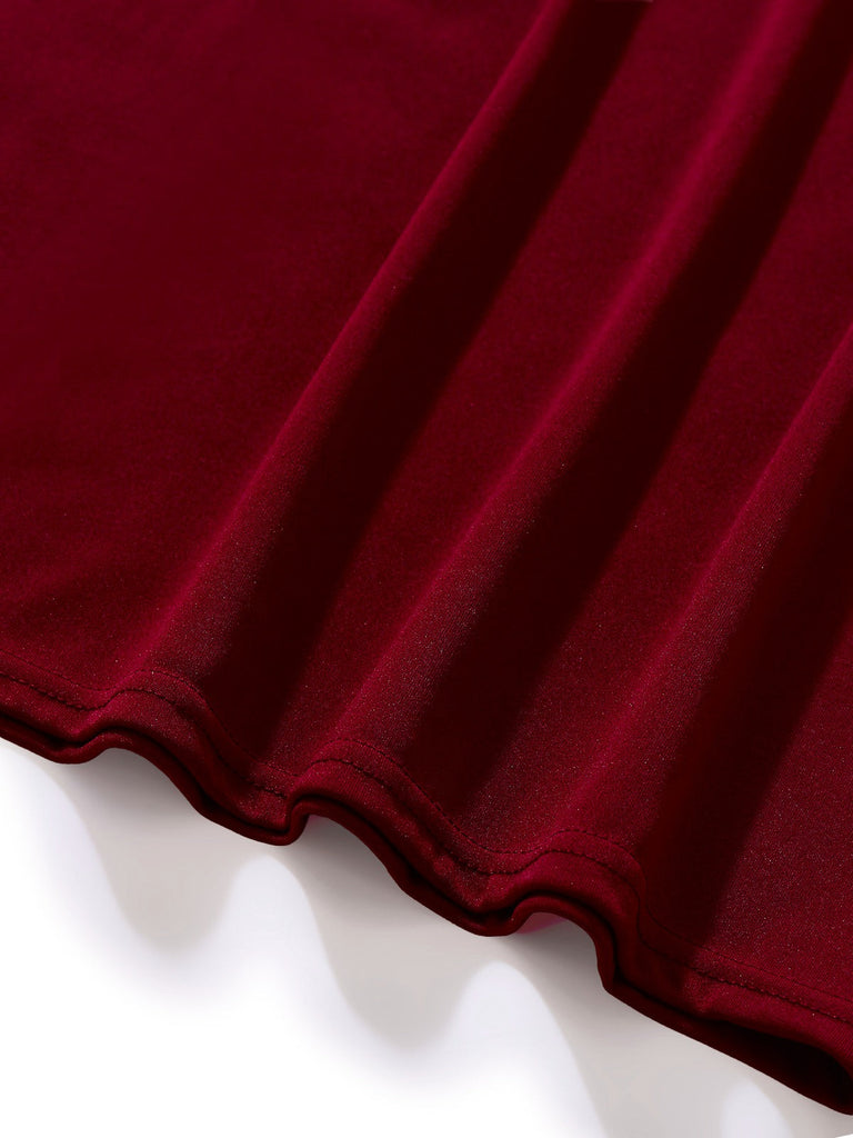 1960er Solide Glitzer V-Ausschnitt Netz Körperbetont Kleid