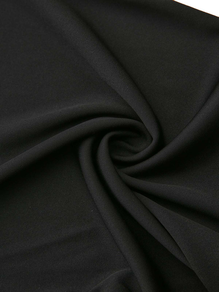 Schwarz 1950er Perlen Perlenbesatz Bogen Gürtel Jumpsuit