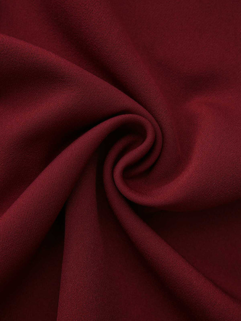 1940er Solide Rollkragen Gürtel Tasche Kleid