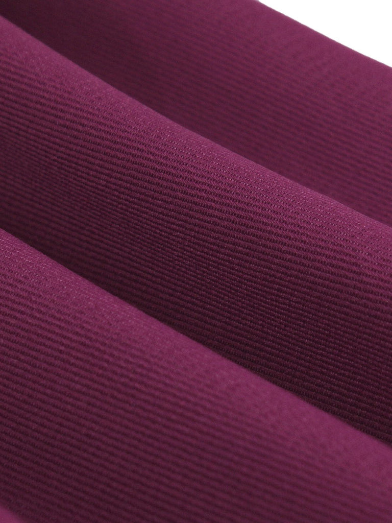 Purpurrot 1950er Katze Breite Träger Swing Kleid