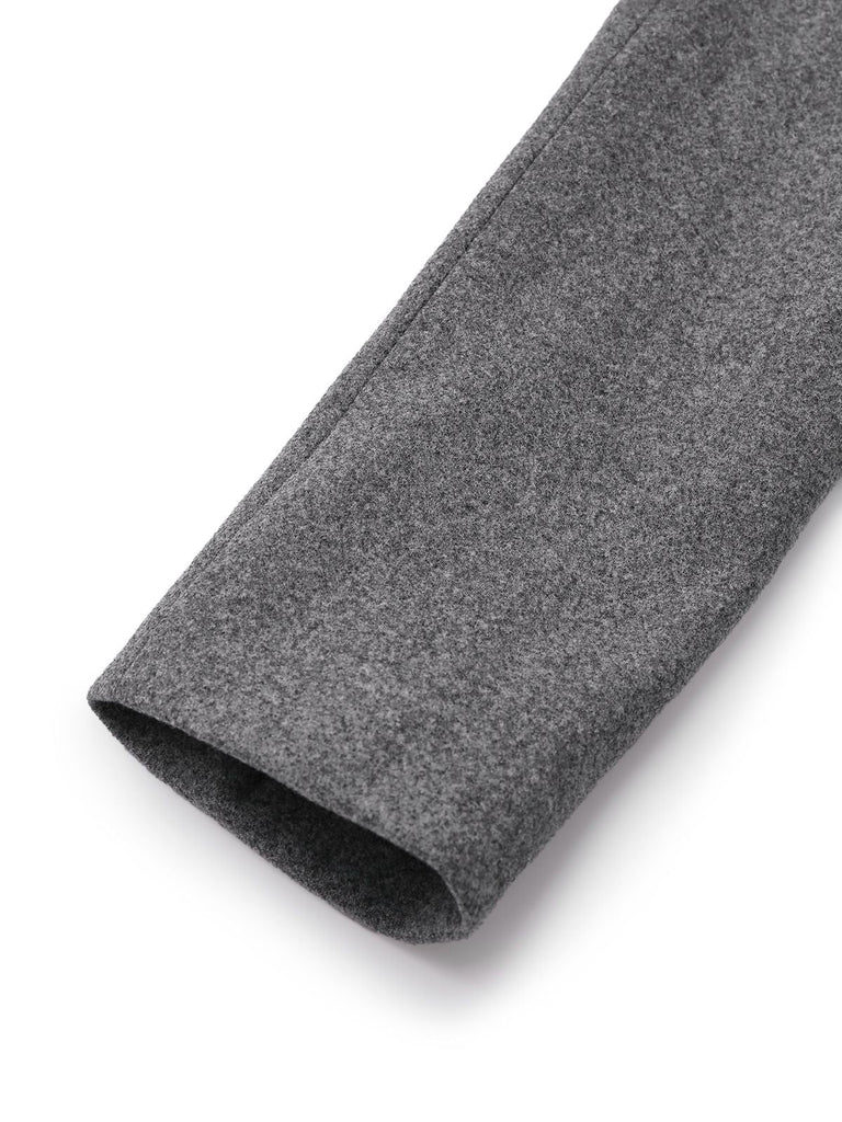 2PCS Grau 1940er Büro Revers Blazer & A-Linie Plissiertes Rock