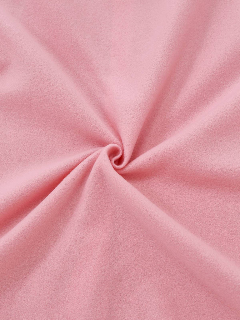 Rosa 1950er Weihnachten Elf Plüsch-Gekantet Kleid Set